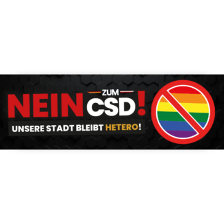 Banner "Nein zum CSD" 3 x 1 Meter (ohne Logo)