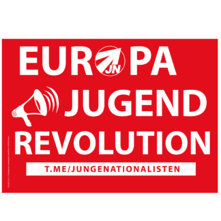Europa, Jugend, Revolution  - Aufkleber (Rot)