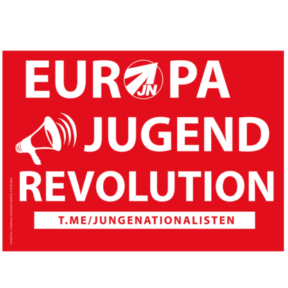 Europa, Jugend, Revolution  - Aufkleber (Rot)